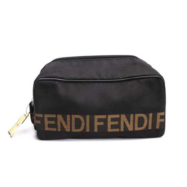 楽天市場】【中古】 フェンディFENDI ロゴジャガードデザインポーチ 黒  