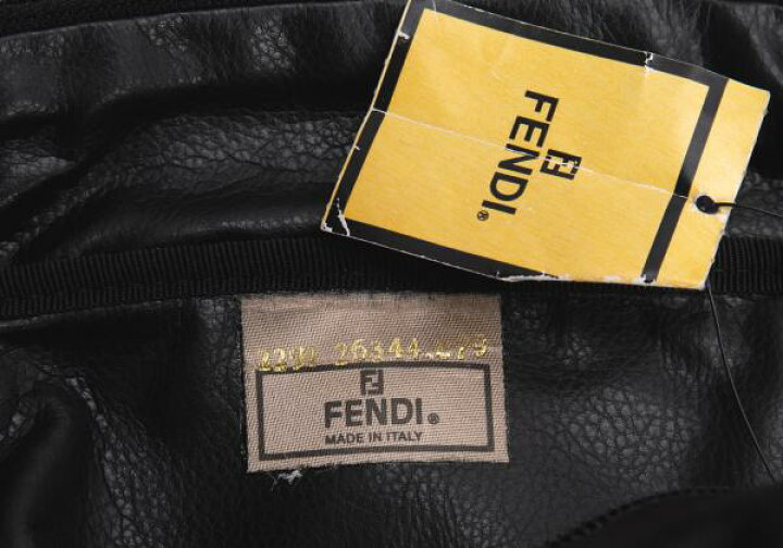 楽天市場】【中古】 フェンディFENDI ロゴジャガードデザインポーチ 黒  