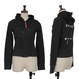 【中古】 ビッケンバーグBIKKEMBERGS コットンジップアップフーディー 黒S【レディース】