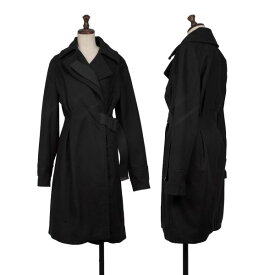 【中古】 フセイン チャラヤンHussein Chalayan メルトンウールベルテッドコート 黒38【レディース】