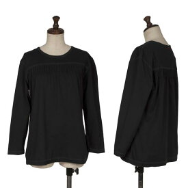 【中古】 マドモアゼルノンノンMademoiselle NON NON コットンギャザーデザインカットソー 黒40L【レディース】