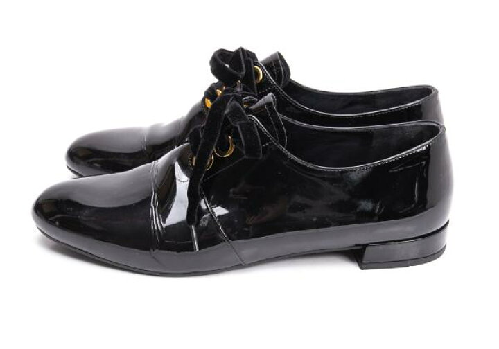 楽天市場】【中古】 プラダPRADA ベロアレースアップエナメルシューズ 