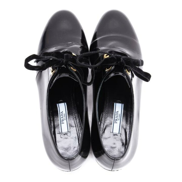 楽天市場】【中古】 プラダPRADA ベロアレースアップエナメルシューズ 