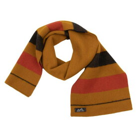 【中古】 エルメスHERMES ウールボーダーマフラー マスタード紺他【レディース】