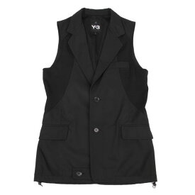 【中古】 ワイスリーY-3 リブ切替ポリノースリーブジャケット 黒S/P【メンズ】