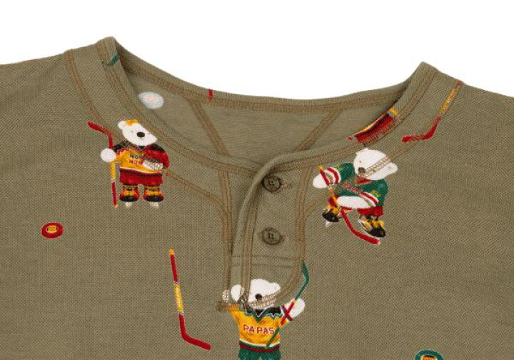 楽天市場】【中古】 パパスPapas ベアプリント鹿の子ヘンリーネック 