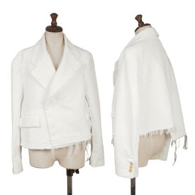 【中古】 コムデギャルソンCOMME des GARCONS エステル裾カットオフジャケット 白XS【レディース】