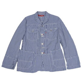 【中古】 ジュンヤワタナベマンコムデギャルソンJUNYA WATANABE MAN COMME des GARCONS×Levi's ダブルボタンチェックシャツジャケット 青白S【メンズ】