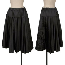 【中古】 コムコム コムデギャルソンCOMME des GARCONS 切替ポリプリーツスカート 黒XS【レディース】