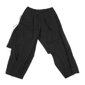 【中古】 ビーヨウジヤマモトB Yohji Yamamoto ポリ混裁ち切りパッチワークテーパードパンツ 黒1【レディース】