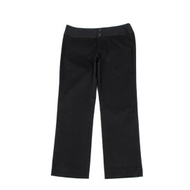 【中古】 イッセイミヤケISSEY MIYAKE コットンストレッチストレートパンツ 黒2【レディース】