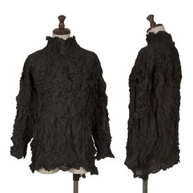 【中古】 イッセイミヤケISSEY MIYAKE シワプリーツハイネックカットソー 黒M位【レディース】