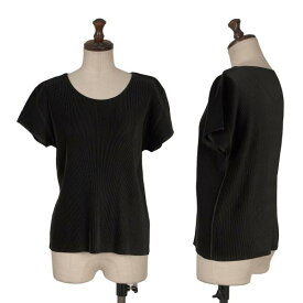 【中古】 プリーツプリーズPLEATS PLEASE ミストプリーツTシャツ 黒3【レディース】