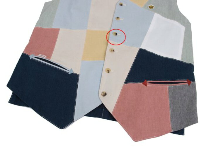 楽天市場】【中古】 パパスPapas コットリネンカラフルパッチワーク 