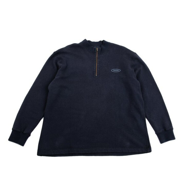 楽天市場】【中古】 パパスPapas コットンハーフジップスウェット 紺 