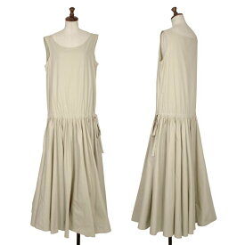 【中古】 ワイズY's コットンウエストドロストノースリーブワンピース ベージュ2【レディース】