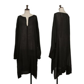 【中古】 ワイズY's レーヨン混バックリブ切替デザインスキッパーワンピース 黒1【レディース】