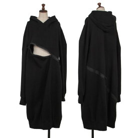【中古】 ビーヨウジヤマモトB Yohji Yamamoto カーブジップデザインロングフーディー 黒2【レディース】