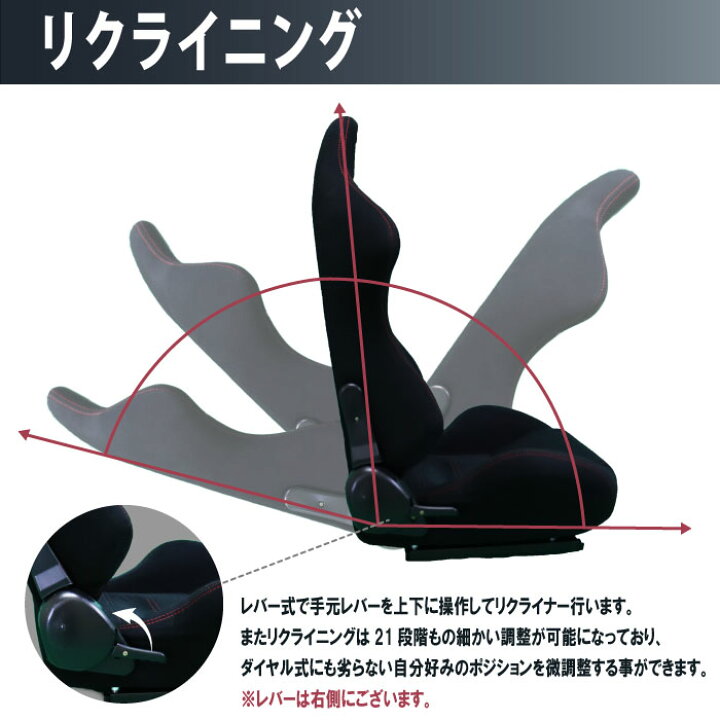 楽天市場】セミバケットシート 2脚セット 21段階 レバー式 