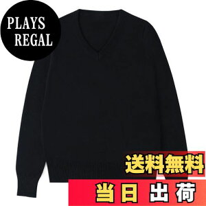 【送料無料】Volen スクールセーター 女子 Vネック セーター 学生 制服 ニット 長袖 無地 綿 女子高校生 通学 色:ブラック、サイズ:L