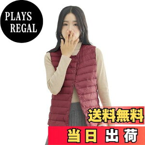 【送料無料】LIYURLTA ウルトラライト インナーダウンベスト レディース ノーカラー ダウン ベスト 撥水 軽量 暖かい 防寒 薄い 秋冬 収納ポーチ付き LIY48 色:レッド、サイズ:M