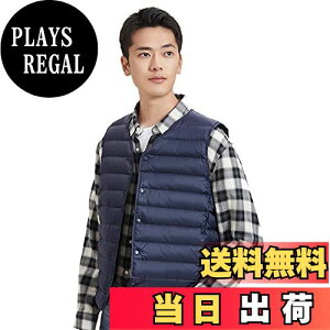 【送料無料】Wnodruke ダウンベスト メンズ ウルトラライト ノーカラー インナーベスト 軽量 防寒 コンパクト収納 WN003 色:ネイビー、サイズ:M