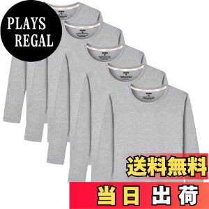 【送料無料】Sukinana インナーシャツ メンズ 肌着 5点セット 綿100% 長袖 tシャツ 丸首 防菌防臭 柔らかい 快適 メンズ 服 春 秋 冬 色:グレー、サイズ:4XL