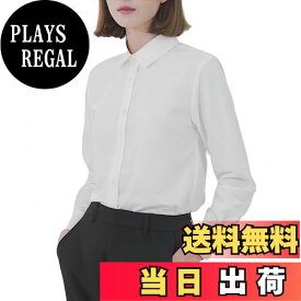 【送料無料】[YASHIGE] ノーアイロンワイシャツ レディース 長袖 形態安定 ブラウス ビジネス オフィス スーツ カジュアル ゆったり 大きいサイズ 事務服 通勤 速乾 高通気性 XS〜4L 色：ホワイト、サイズ：S