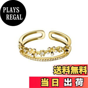 【送料無料】MIKAMU 桜 指輪 レディース 18k 18金RGP CZダイヤモンド キラキラ リング 可愛い レディース 指輪 二連 安心の 金属アレルギー対応 ギフト ジュエリー 専用ボックス付き 色:ゴールド