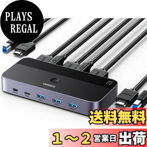 yzUGREEN KVMؑ֊ 21o KVM ؂ւ 4K@60Hz HDMI KVMXCb` hCosv USB3.0 & USB C ؑ֊ L[{[h }EX j^[L USB ZN^[ AVZN^[