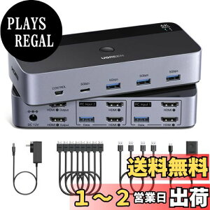 yzUGREEN HDMI KVMؑ֊ 4K@60Hz 2j^2Rs[^A22o̓XCb`A 4USB 3.0|[ĝ2̃Rs[^2j^/L[{[h/}EX/v^L HDMIP[u4{AU