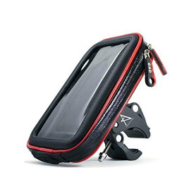 (アクアランド) AQUALAND スマホホルダー 防水 防塵 360度回転 落下防止ワイヤー付き iphone 強力固定 各種スマホ対応 マジックテープで調節 自転車 バイク スクーター 原付 (Mサイズ)