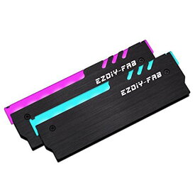 EASYDIY 12V RGB RAM 冷却 メモリヒートシンク 12V RGB LED機能搭載- 黒い 2本1セット（オーラシンク