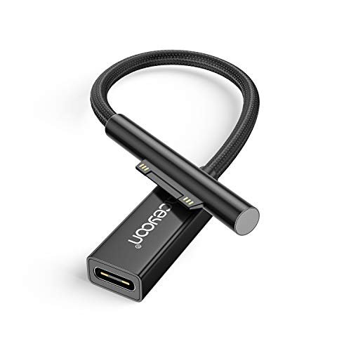 aceyoon Surface Connect to USB-C 充電ケーブル 0.2m 3A Surface PD 急速充電ケーブル 35w15v以上のPD充電器が必要 Type-C 電源コード Microsoft Surface Pro7 Go2 Pro6 3、Surface Laptop1 3、Surface Book 対応 20CM