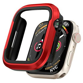 【Miimall】Apple watch series6/SE/5/4対応 44mm ベゼル iwatch series 6 ケース 44mm 軽量 衝撃吸収 アルミ合金&TPU 【二重構造】 装着充電可能 アップルウォッチ series 5 ケース 保護カバー 44mm（レッド）
