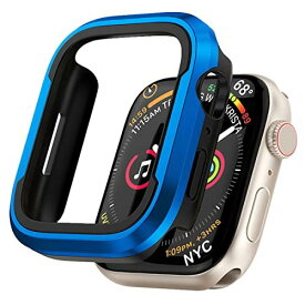 【Miimall】Apple watch series6/SE/5/4対応 40mm ベゼル iwatch series 6 ケース 40mm 軽量 衝撃吸収 アルミ合金&TPU 【二重構造】 装着充電可能 アップルウォッチ series 5 ケース 保護カバー 40mm（ブルー）