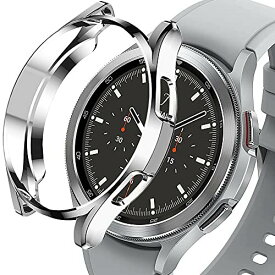 Miimall 対応Samsung Galaxy Watch 4 46mm 専用ケース Samsung Galaxy Watch 4 46mm カバー ソフト TPU材質 ぴったり対応 擦り傷防止 軽量 薄型 防衝撃 Galaxy Watch 4 46mm 保護ケース(シルバー)
