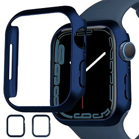 Miimall【2枚ケース】Apple Watch Series 8 2022/7 2021 45mm専用 クリアケース 2枚入り アップルウォッチ8 カバー 擦り傷防止 PC材料 軽量 防衝撃 アップルウォッチ7 45mm 保護ケース（2枚ブルー|45mm）