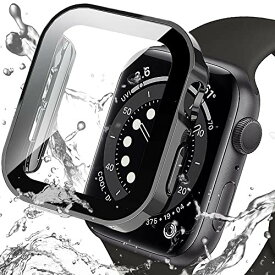 Miimall 対応Apple Watch 8 41mm/7 41mm 新型防水ケース 直角タイプ 防水 くもり止め アップルウォッチ8 2022 41mm 一体型新型ケース防塵 防曇 フイルム スポーツ 傷防止 防衝撃 全面保護ケース Apple Watch 7 カバー（41mm|ブラック）
