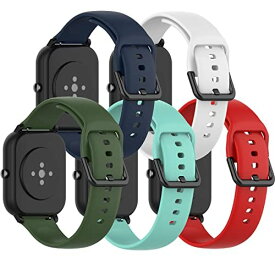 Miimall【5本セット】 対応Huami Amazfit GTS4 Mini シリコンバンド Huami Amazfit GTS4 Mini TPUバンド シリコン 快適なデザイン シンプル 簡単取付 Xiaomi（シャオミ） Amazfit GTS4 Mini 対応バンド(レッド+ダ...