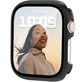 Miimall【全面保護】対応Apple Watch 8/7/6/SE/4/5 ケース PC材質 落下防止 液晶保護 傷防止 超軽量 ワイヤレス充電 Apple Watch 40mm 41mm 脱着簡単 指紋防止 気泡防止 アップルウォッチシリーズ 8 保護カバー（40mm 41mm|ブラック）