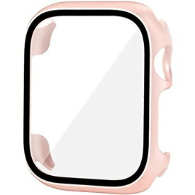 Miimall【全面保護】対応Apple Watch 8/7/6/SE/4/5 ケース PC材質 落下防止 液晶保護 傷防止 超軽量 ワイヤレス充電 Apple Watch 44mm 45mm 脱着簡単 指紋防止 気泡防止 アップルウォッチシリーズ 8 保護カバー（44mm 45mmピンク）