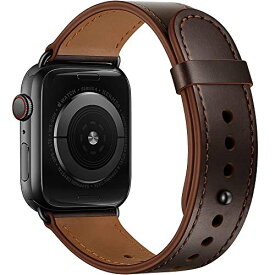 Miimall【本革バンド】対応Apple Watch Ultra/8/SE2/7/SE/6/5/4/3/2/1 レザーバンド Apple Watch 交換バンド 高級 お洒落 ビジネス 軽量 男女通用 調節簡単 iWatch ップルウォッチ Ultra 交換ベルト(ブラウン|38mm 40mm 41mm)