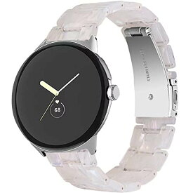 Miimall対応Google Pixel Watch バンド Google グーグル Pixel Watch樹脂バンド 樹脂材質 調節可能 耐衝撃 脱着簡単 軽量 男女適用 Pixel Watch ベルト グーグル Pixel Watch交換バンド（ホワイト）