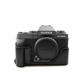 kinokoo 富士フイルム FUJIFILM XT200/ X-T200 用 カメラケース カメラバック バッテリー交換でき PUレザー 軽量 三脚穴付き (ブラック)