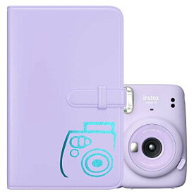 kinokoo 富士フイルム FUJIFILM チェキ アルバム Fujifilm instax mini用アルバム チェキ アルバム instax mini EVO/11/8/9/7s/25/70/90対応 大容量 3インチ写真 96枚収納 おしゃれ 5色展開 誕生日プレゼント 記念日プレゼント PUレザー(パープル)