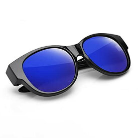 [TINHAO] オーバーグラス めがねの上から偏光サングラス 偏光レンズ オーバーサングラス 99.9%紫外線カット 小顔効果 ドライブ/旅行/外出 ファッションサングラス レディース (ブルー)