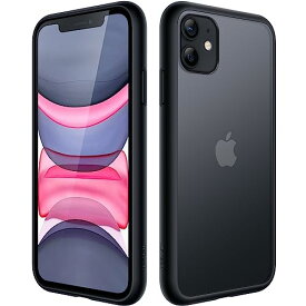 JEDirect マットケース iPhone 11 6.1インチ 耐衝撃性ミリタリーグレードの落下防止 つや消しの半透明の背面電話カバー 指紋防止 (ブラック)