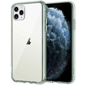 JEDirect iPhone11Pro ケース (2019 モデル、5.8インチ専用) 黄ばみなし 衝撃吸収 バンパーカバー 傷つけ防止 クリアバック (ダークグリーン)