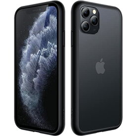 JEDirect マットケース iPhone 11 Pro 5.8インチ 耐衝撃性ミリタリーグレードの落下防止 つや消しの半透明の背面電話カバー 指紋防止 (ブラック)